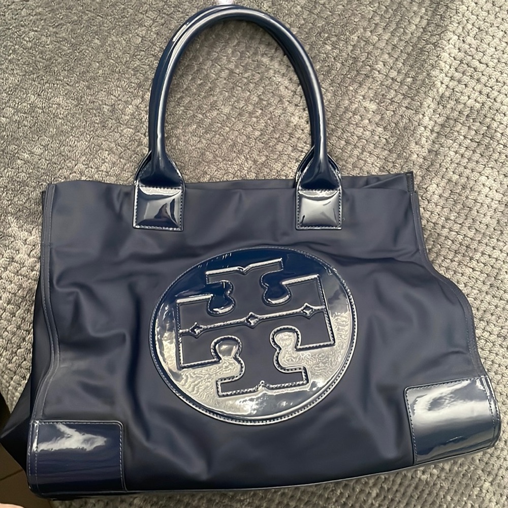 Tory Burch navy blue tote bag
